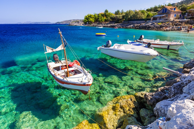 greece sea boats blue water